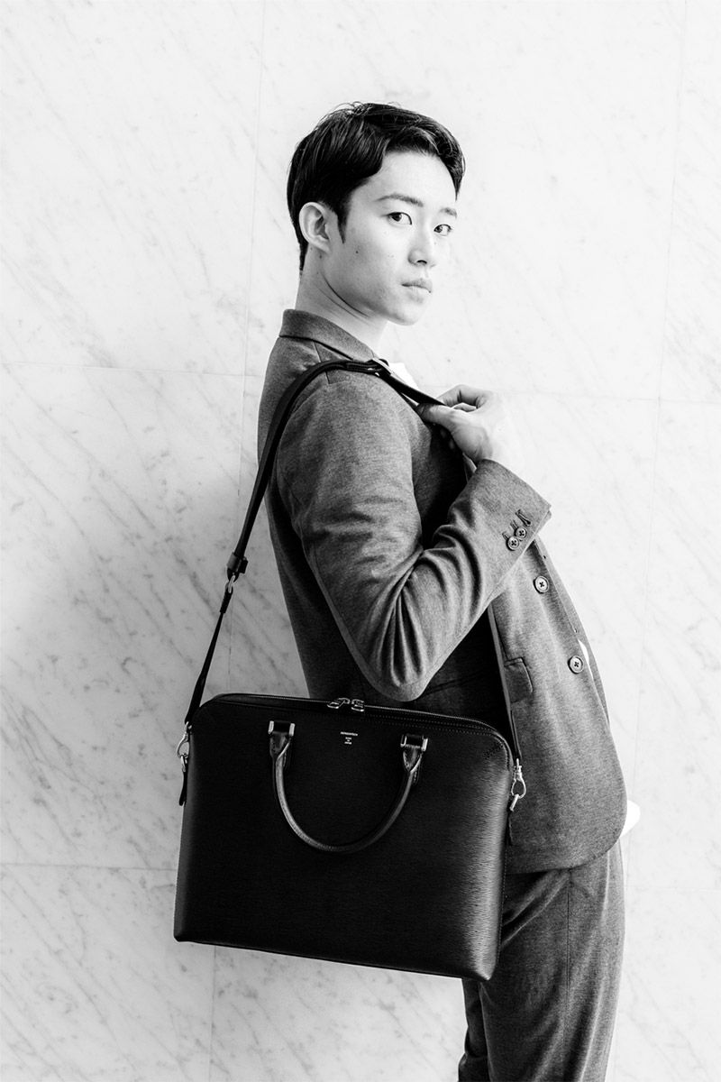 HERGOPOCH エルゴポック 06 Series 06シリーズ ワキシングレザー スリムブリーフケース (ショルダーベルト付属) 06A-BF1