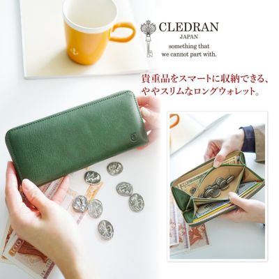 CLEDRAN クレドラン FLAM フラム 小銭入れ付き長財布 ラウンドファスナー式 CR-CL3534