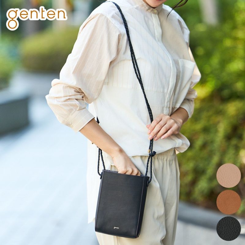 ゲンテン　マトォーネ　ショルダーバッグ Genten(ゲンテン) Mattone マトォーネ ショルダーバッグ ブラウン