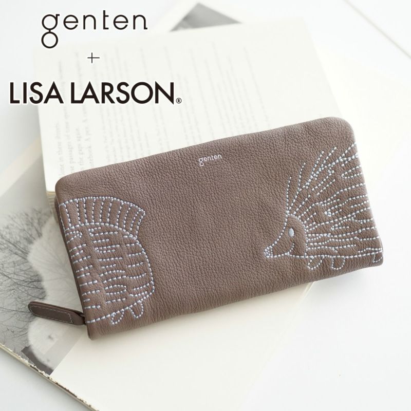 genten ゲンテン genten ×LISA LARSON ゲンテン×リサ ラーソン 小銭入れ付き長財布 ラウンドファスナー式 46068