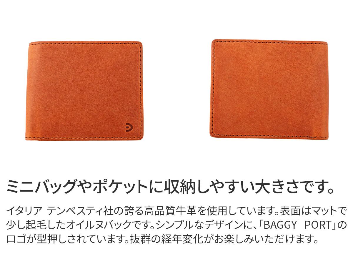 BAGGY PORT バギーポート TEXAS テキサス 小銭入れ付き二つ折り財布 ZYS-1502