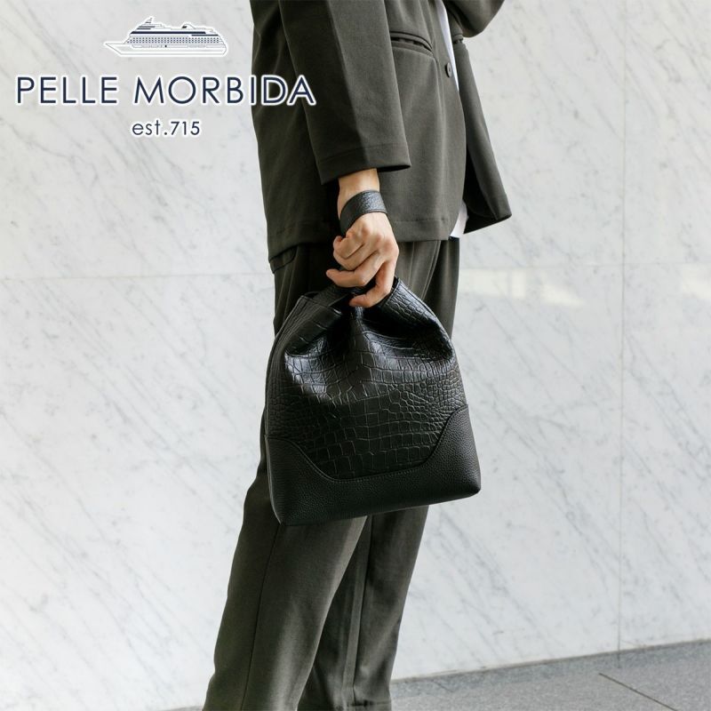 PELLE MORBIDA ペッレモルビダ Maiden Voyage メイデン ボヤージュ シュリンクレザー クラッチバッグ PMO-MB074ELE