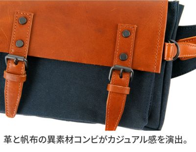 BAGGY PORT バギーポート ウォッシュ加工６号帆布×オイルレザー ボディバッグ SFG-210