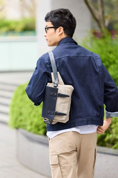 BAGGY PORT バギーポート ウォッシュ加工６号帆布×オイルレザー ボディバッグ SFG-210