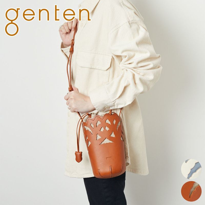 genten ゲンテン Garden cutwork ガーデンカットワーク ショルダーバッグ 43953