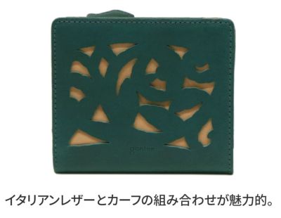 genten ゲンテン Garden cutwork ガーデンカットワーク 小銭入れ付き二つ折り財布 43961