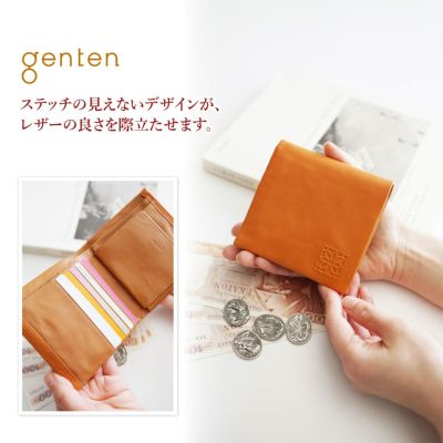 genten ゲンテン Cankuro キャングロ 小銭入れ付き二つ折り財布 44427