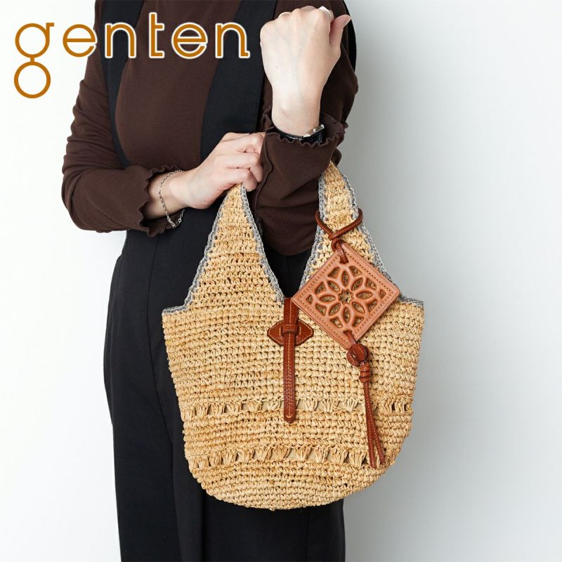 genten ゲンテン Crochet raffia クロシェットラフィア トートバッグ（小） 43926