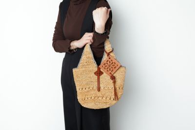 genten ゲンテン Crochet raffia クロシェットラフィア トートバッグ（小） 43926