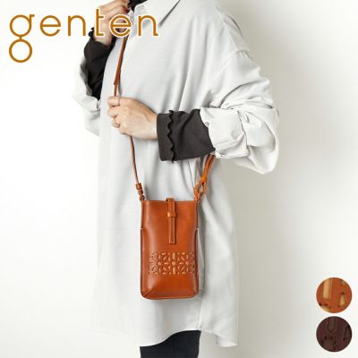 genten ゲンテン ボールドカットワーク ミニショルダーバッグ 43739