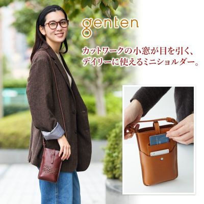 genten ゲンテン ボールドカットワーク ミニショルダーバッグ 43739