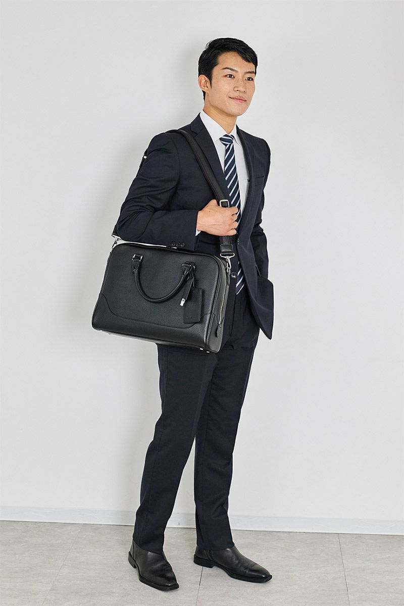PELLE MORBIDA ペッレモルビダ Maiden Voyage メイデン ボヤージュ シュリンクレザー ブリーフバッグ 1室タイプ ショルダーベルト付属 PMO-MB075