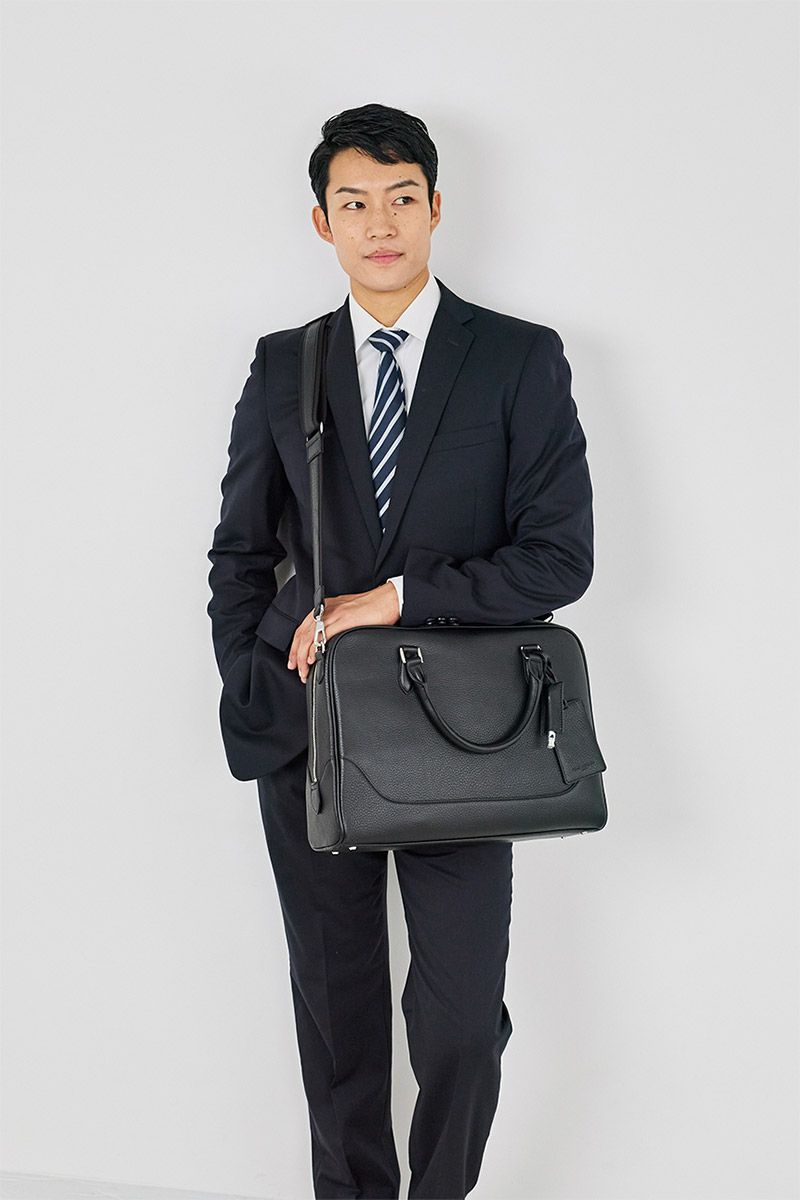 PELLE MORBIDA ペッレモルビダ Maiden Voyage メイデン ボヤージュ シュリンクレザー ブリーフバッグ 1室タイプ ショルダーベルト付属 PMO-MB075