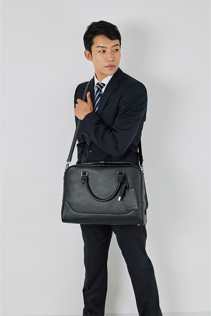 PELLE MORBIDA ペッレモルビダ Maiden Voyage メイデン ボヤージュ シュリンクレザー ブリーフバッグ 1室タイプ ショルダーベルト付属 PMO-MB075