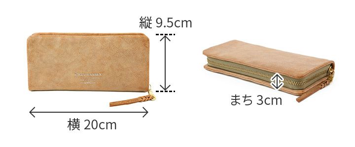 BAGGY'S ANNEX バギーズアネックス FOG leather (フォグレザー) 小銭入れ付き長財布（ラウンドファスナー式 ）LZYS-7000