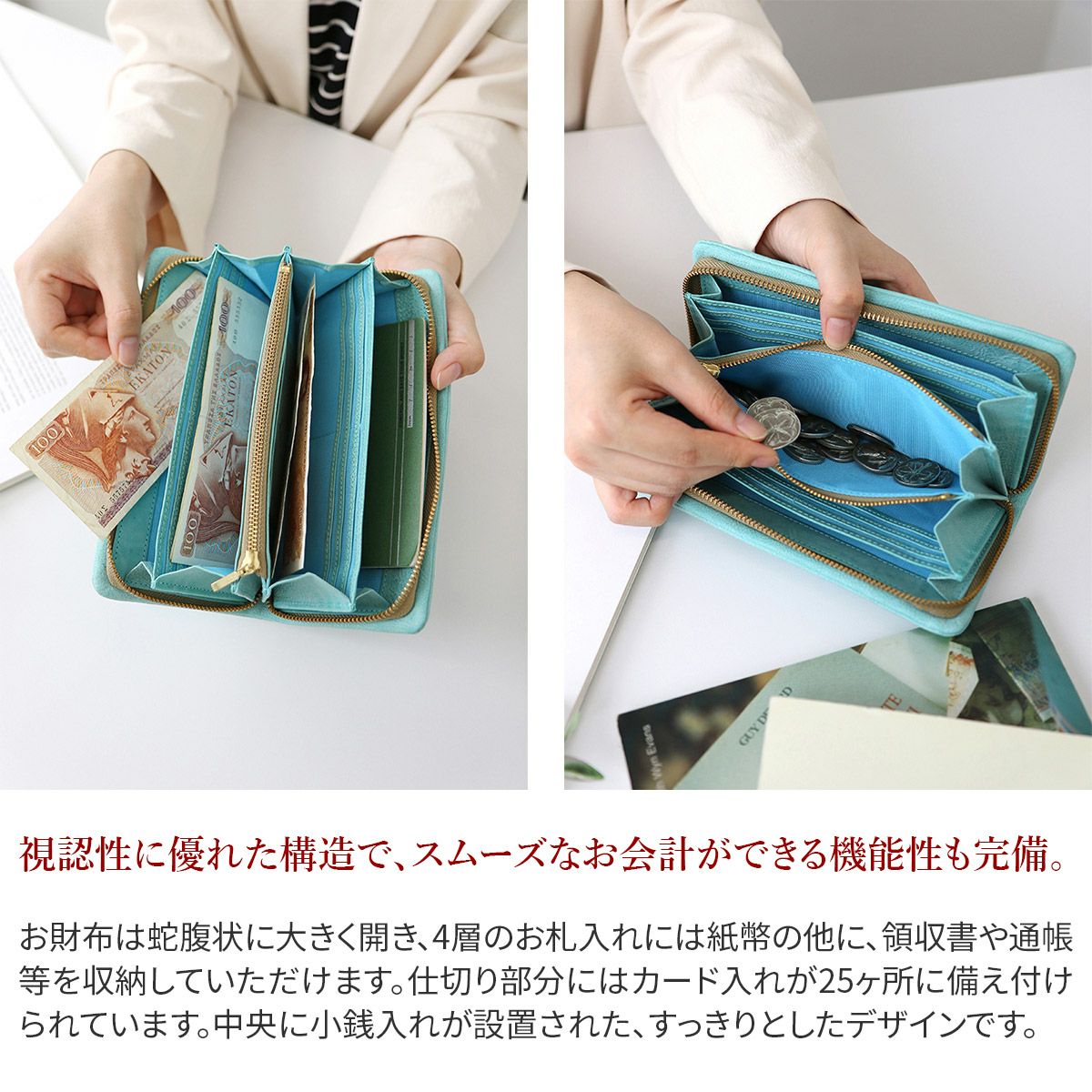BAGGY'S ANNEX バギーズアネックス FOG leather (フォグレザー) 小銭入れ付き長財布（ラウンドファスナー式 ）LZYS-7000