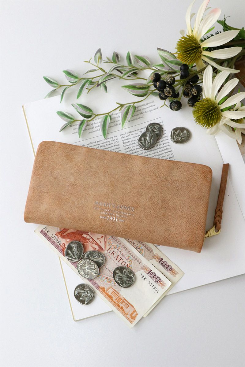 BAGGY'S ANNEX バギーズアネックス FOG leather (フォグレザー) 小銭入れ付き長財布（ラウンドファスナー式 ）LZYS-7000