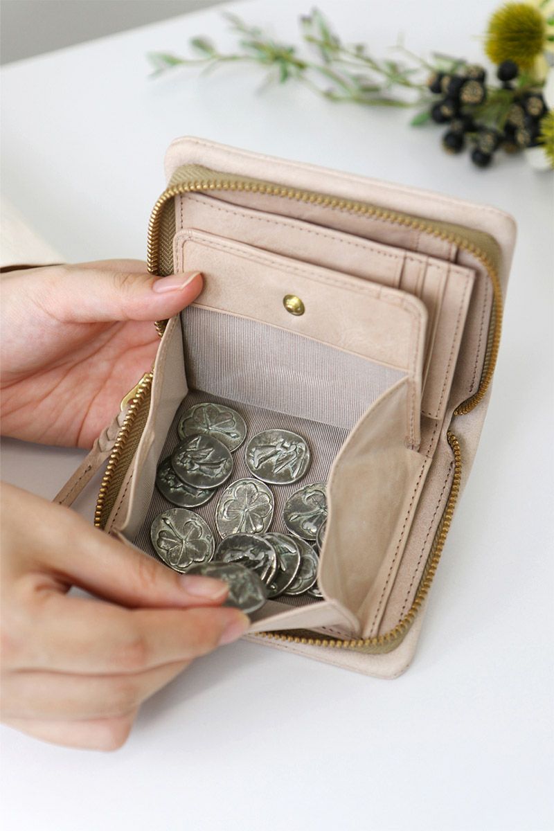 BAGGY'S ANNEX バギーズアネックス FOG leather (フォグレザー) 小銭入れ付き二つ折り財布（ラウンドファスナー式 ）LZYS-7001