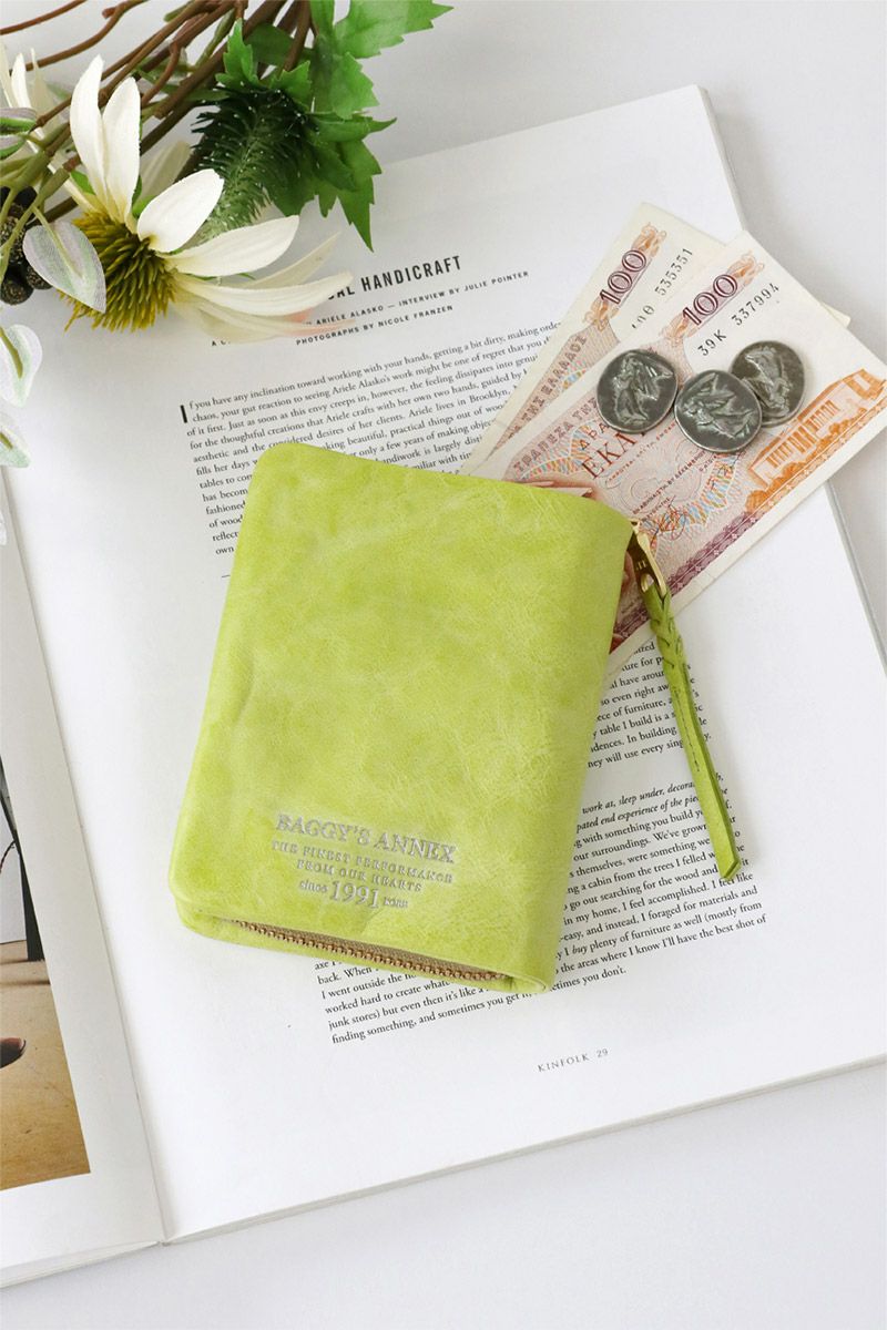 BAGGY'S ANNEX バギーズアネックス FOG leather (フォグレザー) 小銭入れ付き二つ折り財布（ラウンドファスナー式 ）LZYS-7001