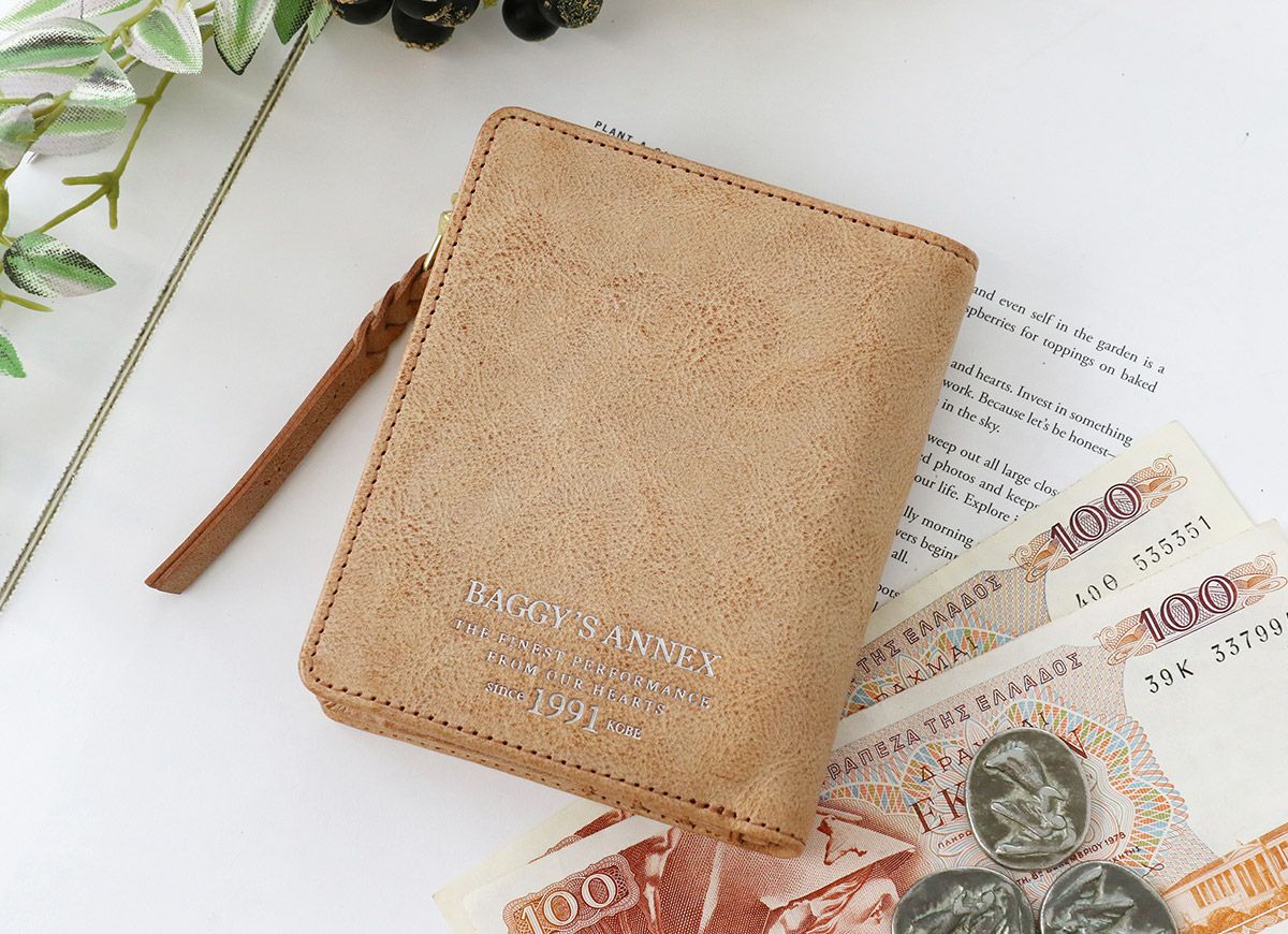 BAGGY'S ANNEX バギーズアネックス FOG leather (フォグレザー) 小銭入れ付き二つ折り財布 LZYS-7002