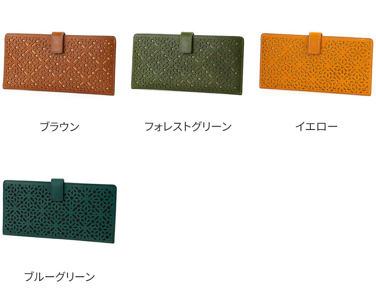 genten ゲンテン Dia cut work ダイヤカットワーク 薄型長財布 43986
