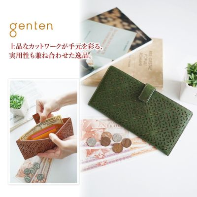 genten ゲンテン Dia cut work ダイヤカットワーク 薄型長財布 43986