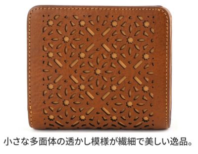 genten ゲンテン Dia cut work ダイヤカットワーク 小銭入れ付き二つ折り財布 43987