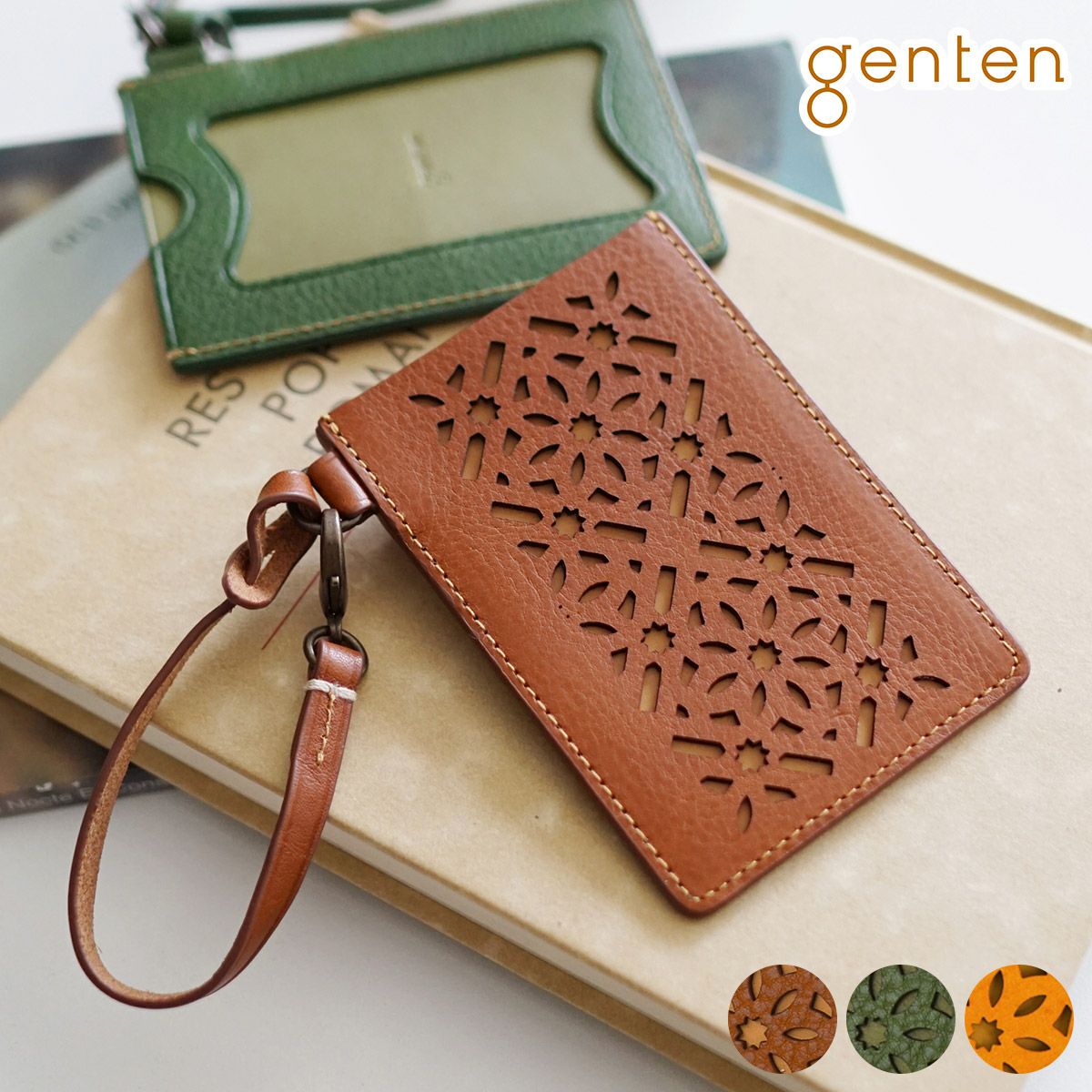 genten ゲンテン Dia cut work ダイヤカットワーク パスケース 43988