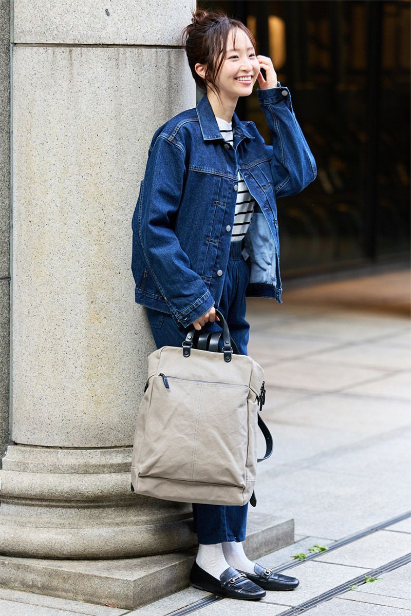 BAGGY PORT バギーポート ウォッシュ加工６号帆布×オイルレザー 2WAYリュックサック KBS-441