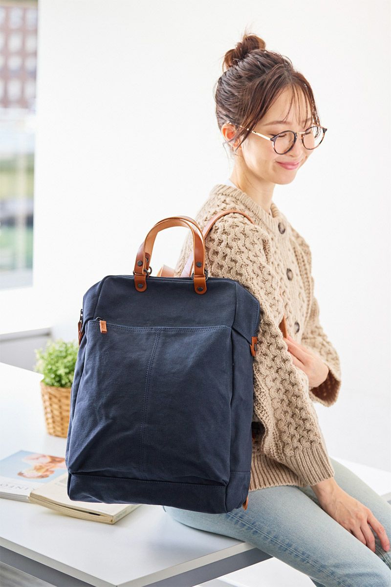 BAGGY PORT バギーポート ウォッシュ加工６号帆布×オイルレザー 2WAYリュックサック KBS-441