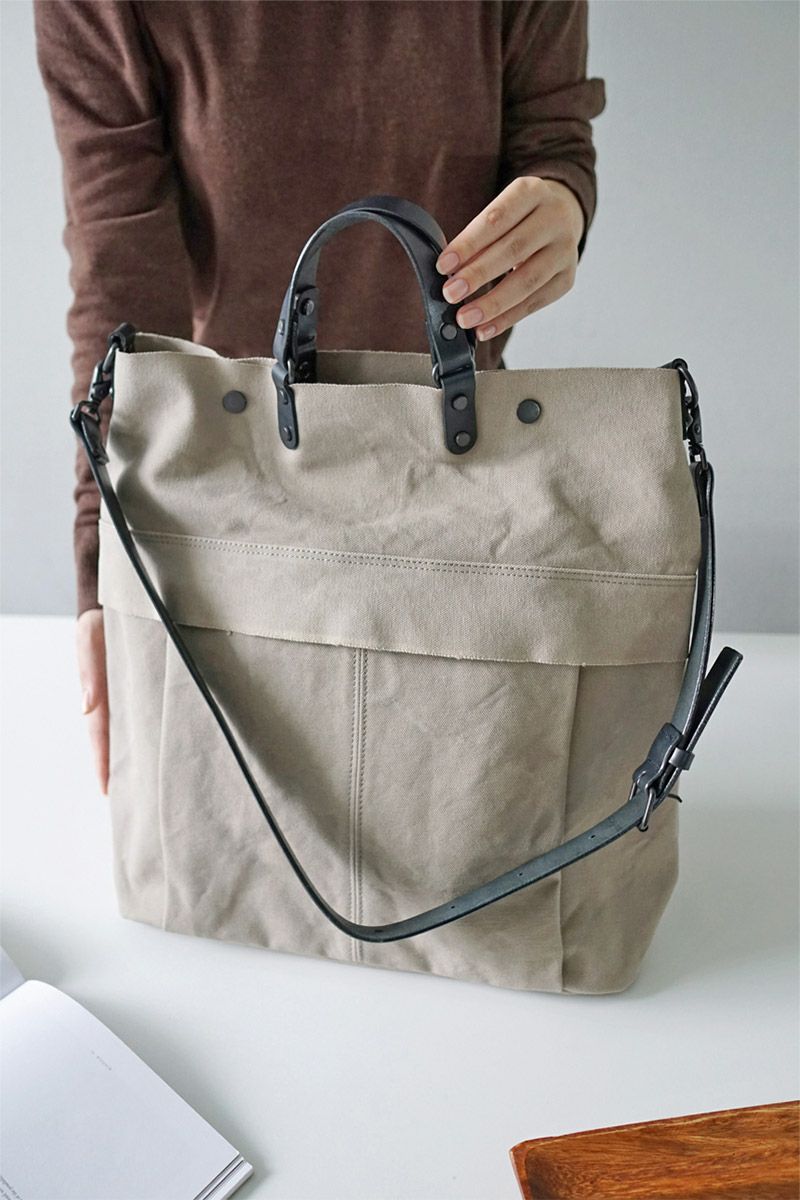 BAGGY PORT バギーポート ウォッシュ加工６号帆布×オイルレザー 2WAYトートバッグ KBS-428