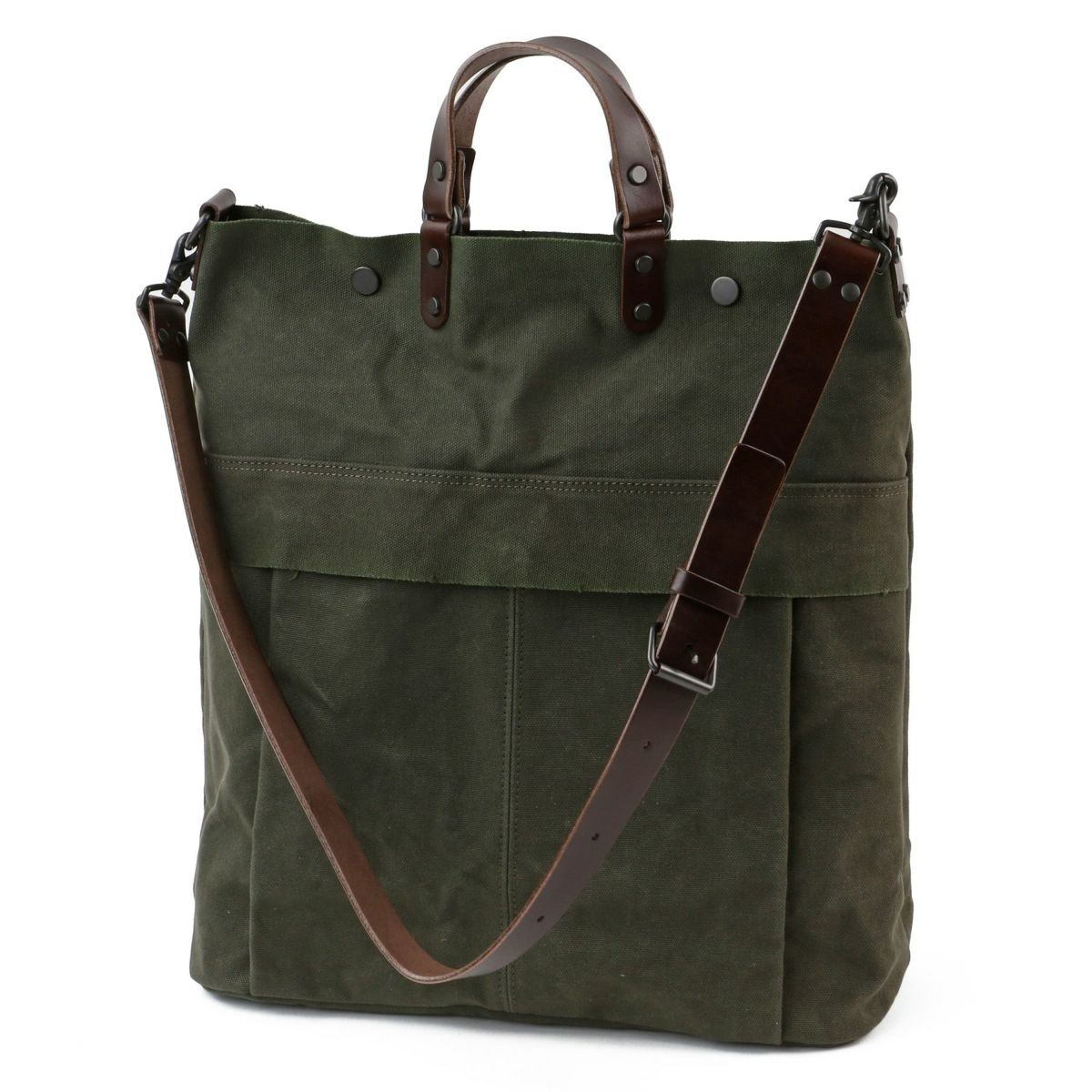 BAGGY PORT バギーポート ウォッシュ加工６号帆布×オイルレザー 2WAYトートバッグ KBS-428