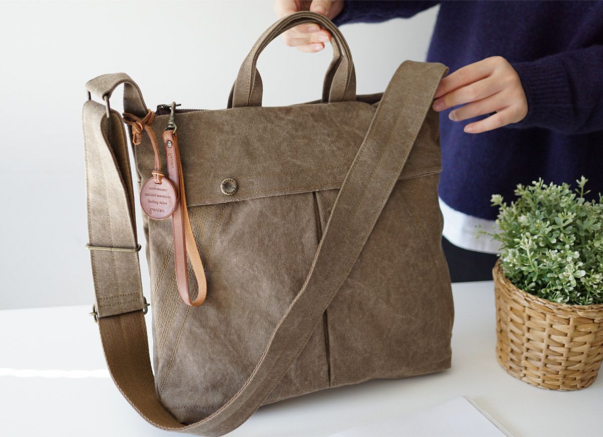genten ゲンテン Mil Canvas ミルキャンバス 2WAYショルダーバッグ 44540