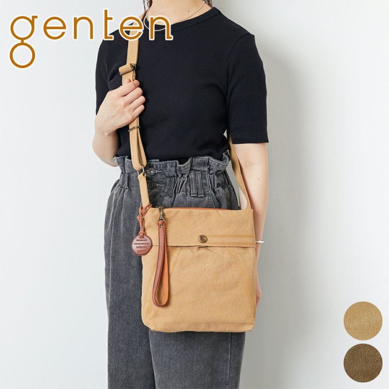 genten ゲンテン Mil Canvas ミルキャンバス ミニショルダーバッグ 44542