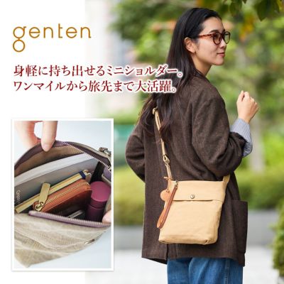 genten ゲンテン Mil Canvas ミルキャンバス ミニショルダーバッグ 44542