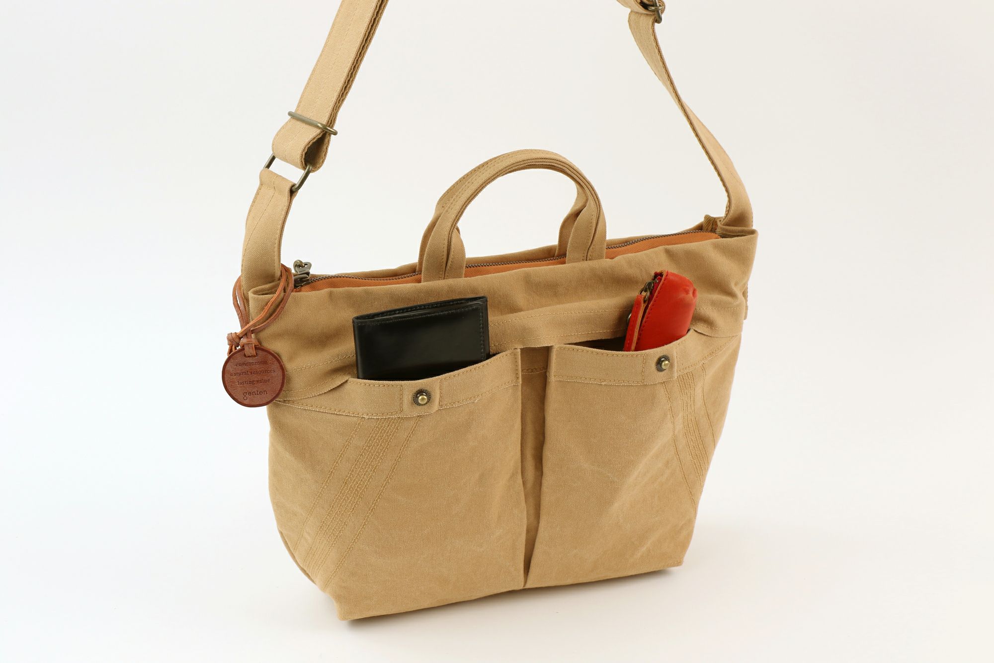 genten ゲンテン Mil Canvas ミルキャンバス 2WAYショルダーバッグ 44543