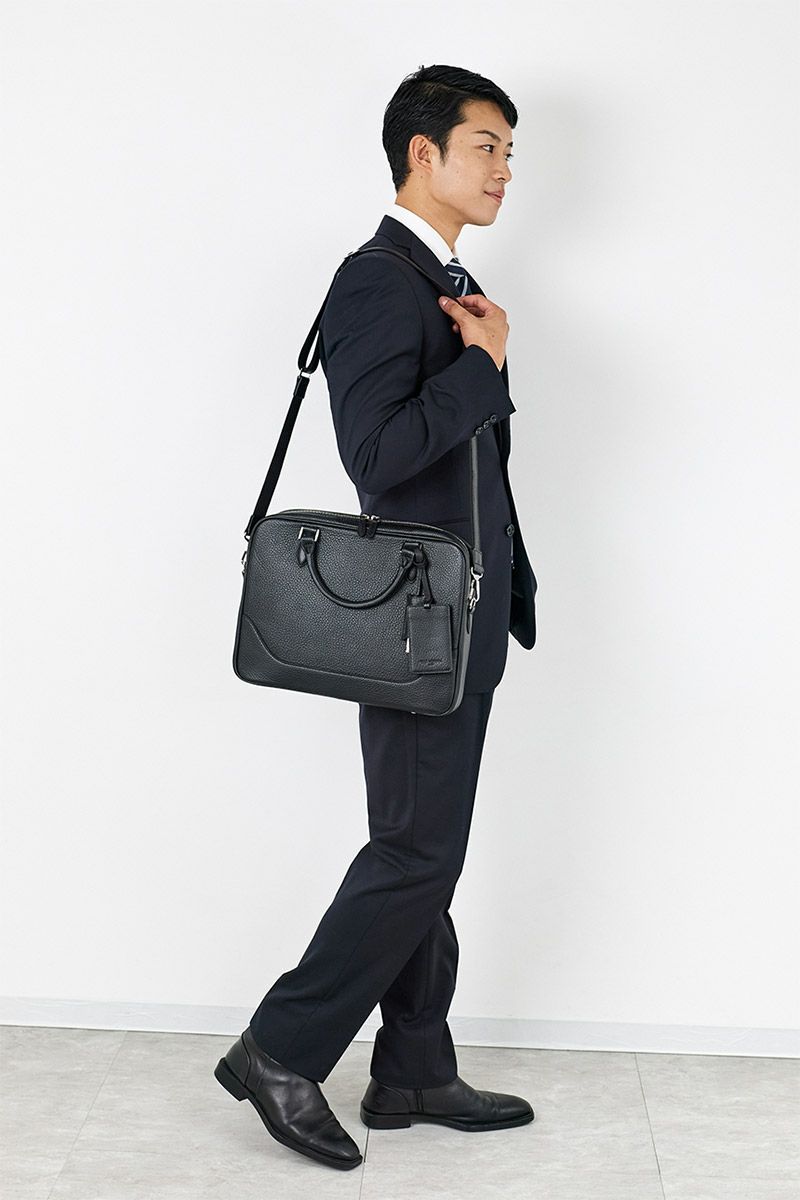 PELLE MORBIDA ペッレモルビダ Maiden Voyage メイデン ボヤージュ シュリンクレザー ブリーフバッグ 1室タイプ ショルダーベルト付属 PMO-MB077