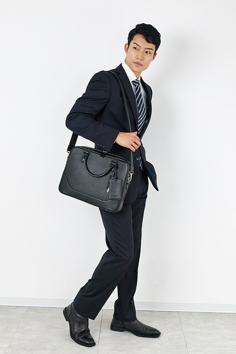 PELLE MORBIDA ペッレモルビダ Maiden Voyage メイデン ボヤージュ シュリンクレザー ブリーフバッグ 1室タイプ ショルダーベルト付属 PMO-MB077