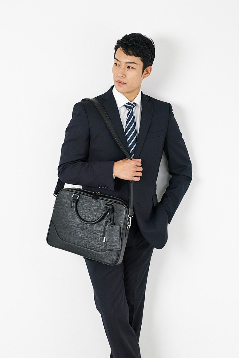 PELLE MORBIDA ペッレモルビダ Maiden Voyage メイデン ボヤージュ シュリンクレザー ブリーフバッグ 1室タイプ ショルダーベルト付属 PMO-MB077