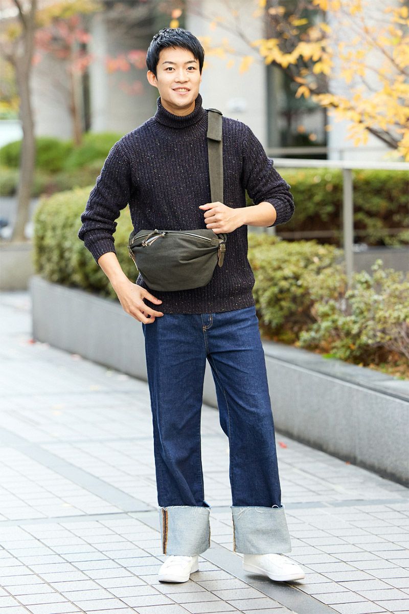 BAGGY PORT バギーポート 黒さび染め帆布 スリングバッグ GRN-9600