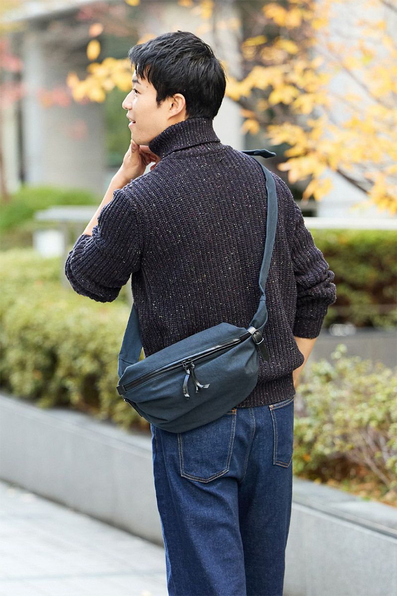 BAGGY PORT バギーポート 黒さび染め帆布 スリングバッグ GRN-9600