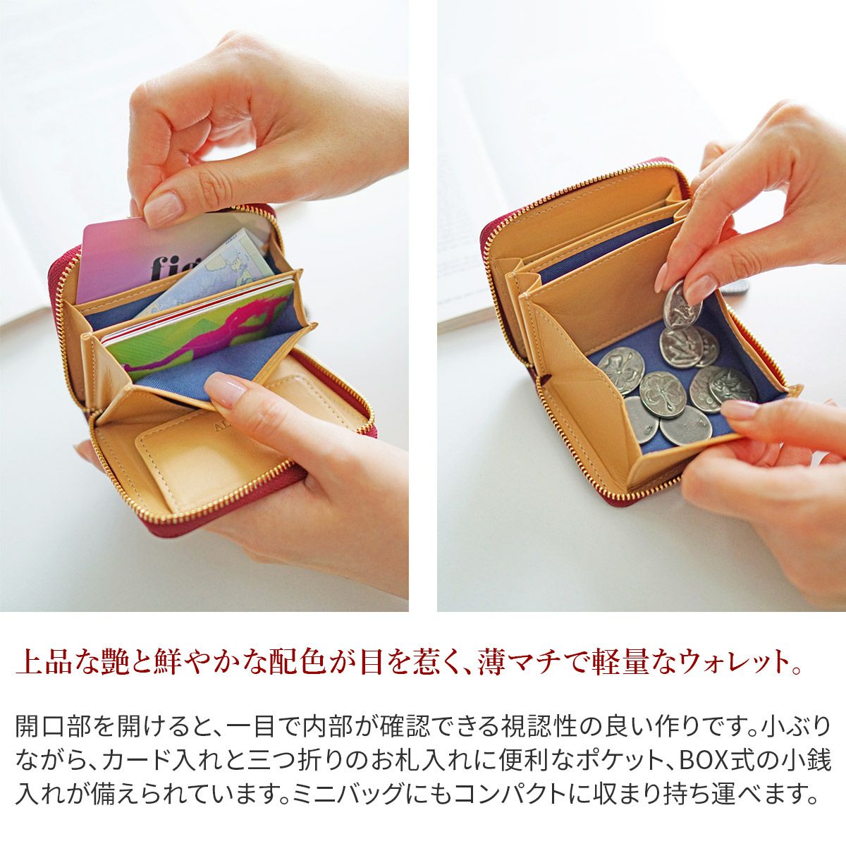 ALBERO アルベロ PIERROT ピエロ 小銭入れ付き二つ折り財布 6451