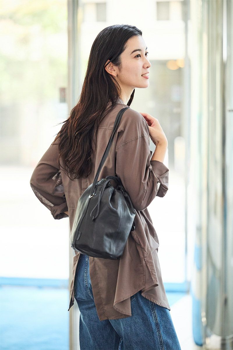 genten ゲンテン サスティナブル巾着 巾着ショルダーバッグ 43727