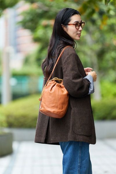 genten ゲンテン サスティナブル巾着 巾着ショルダーバッグ 43727