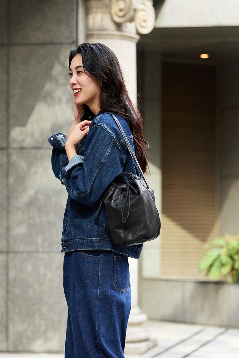 genten ゲンテン サスティナブル巾着 巾着ショルダーバッグ 43727