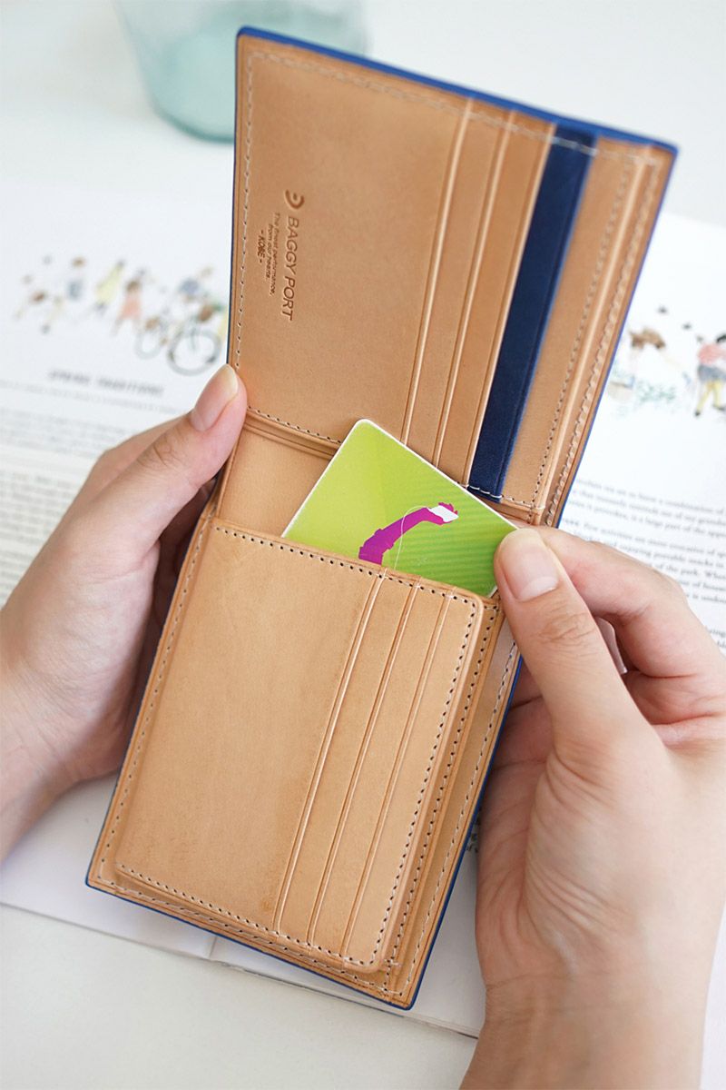 BAGGY PORT バギーポート KOI コーアイ 藍染型押 ペイズリー 小銭入れ付き二つ折り財布 ZYS-198