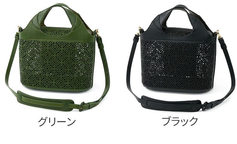 genten ゲンテン Dia cut work ダイヤカットワーク 2WAYショルダーバッグ 44500