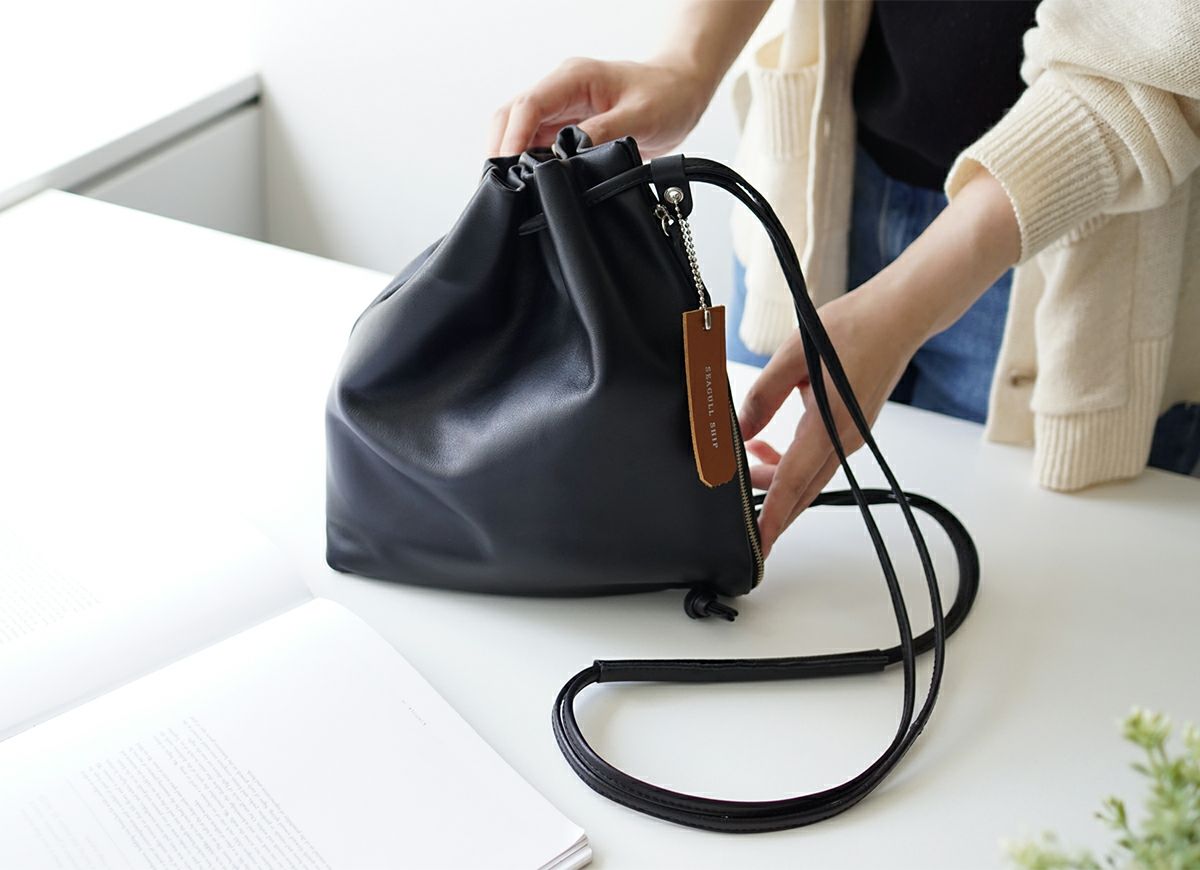 SEAGULL SHIP シーガルシップ Soft Leather ソフトレザー 巾着ショルダーバッグ SMAK-440