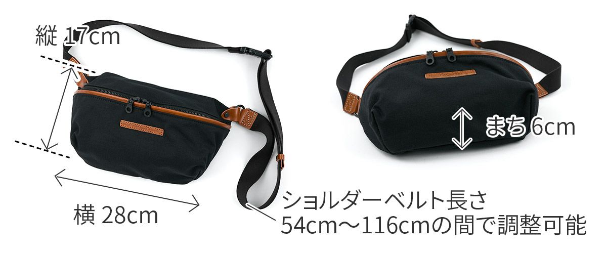 BAGGY PORT バギーポート 10号高密度帆布 BLACK ブラック ミニボディバッグ YNM-428