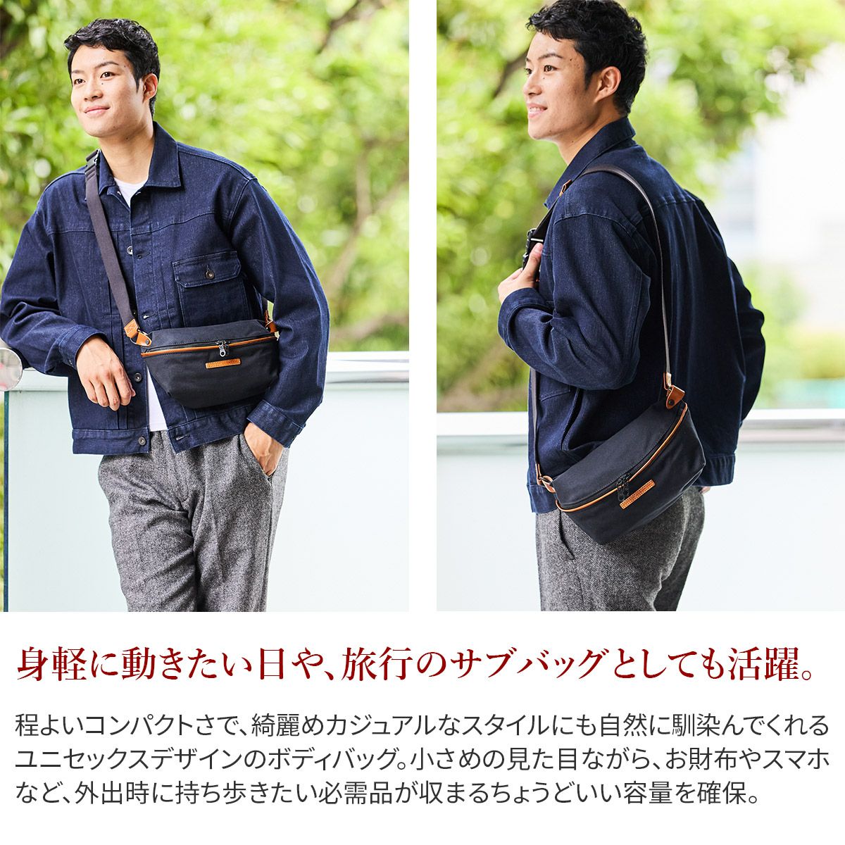 BAGGY PORT バギーポート 10号高密度帆布 BLACK ブラック ミニボディバッグ YNM-428